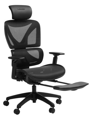 Krzesło gamingowe GERLEV podnóżek czarny
