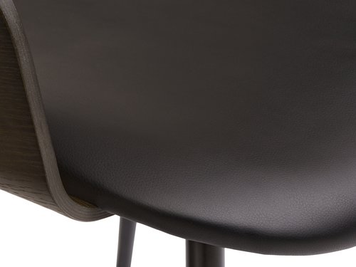 Ruokapöydän tuoli HVIDOVRE tumma tammi/musta kanags