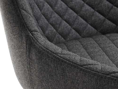 Bar stool PEBRINGE with backrest grey fabric/black