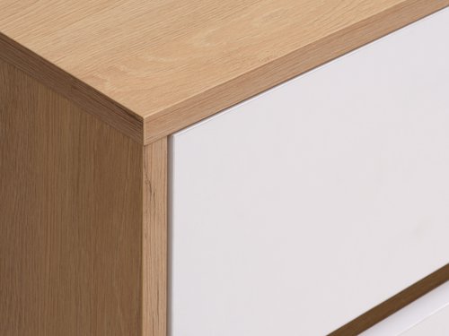 3+3 drawer chest BILLUND white/oak