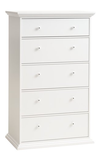 White chest of drawers deals 5 drawers