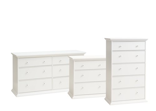 Kommode 5 Schubladen weiß JYSK
