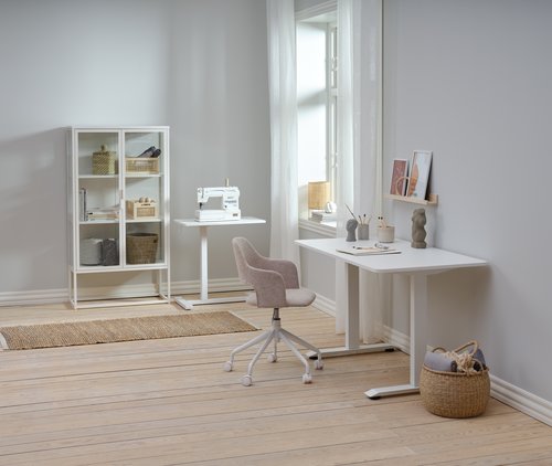 Bureau ajustable ASSENTOFT 70x130 blanc