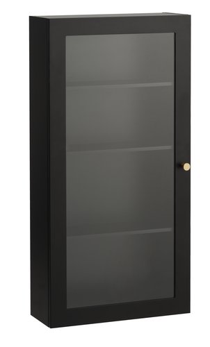 Armoire murale HASTRUP 1 porte verre noir