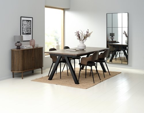 Komoda LYNGVIG D120cm rolo vrata tamni hrast