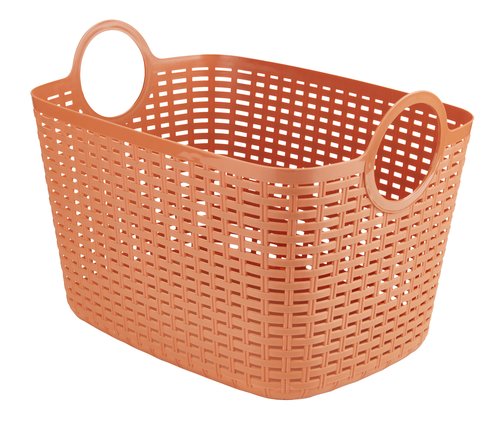 Košara EVAN Š27xD38xV27cm 14,5L plastika oranžna