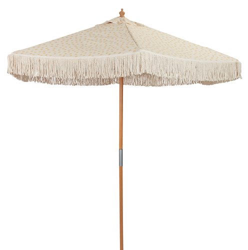 Parasol YPPENBJERG Ø200 beige/motifs à pois jaune