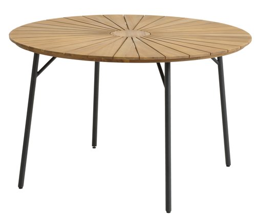 Stôl BASTRUP Ø120 prírodná/čierna