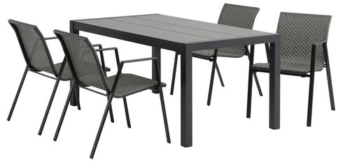 Table HAGEN W92xL160 grey