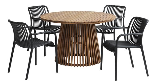 Stůl HOLTE Ø120 tvrdé dřevo