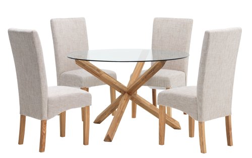 Dining table AGERBY D119 glass/oak | JYSK