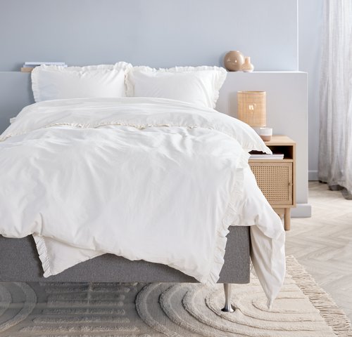 Lenjerie pat+cearșaf ELMA 140x200 albă