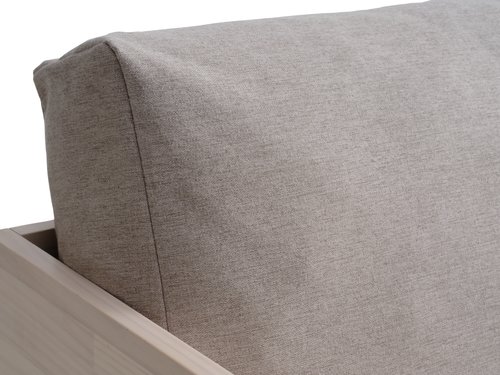 Κρεβάτι-καναπές SOLLERUP μασίφ πεύκο/ανοιχτό γκρι ύφασμα