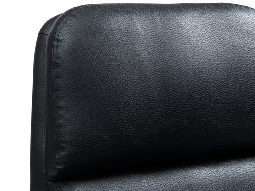 Armchair w/footstool TANKEDAL black faux leather