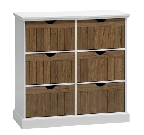 6 drawer chest OLDEKROG oak color/white