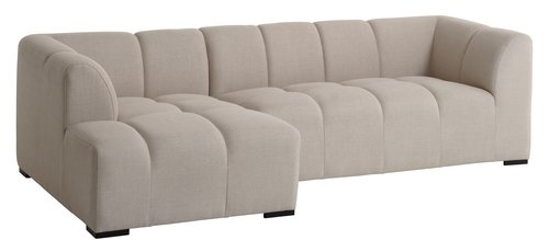 Sofa ALLESE Chaiselongue links Stoff beige