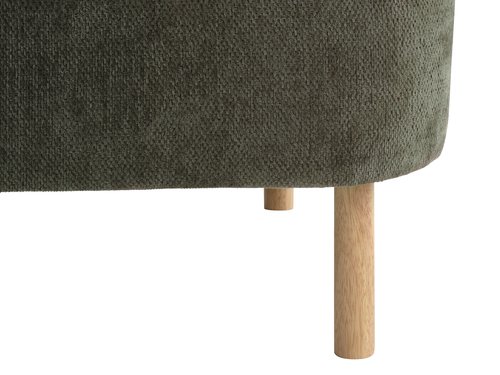 Sofa BREDAL 2 seater olive green fabric/oak colour