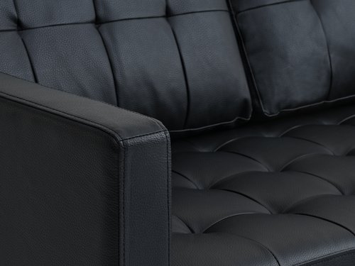 Sofá FALSLEV chaise-longue pele sintética preto
