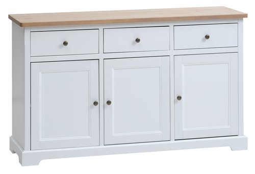 Sideboard VISLINGE 3 doors 3 drawers natural/white