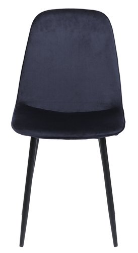 Sandalye BISTRUP kadife koyu mavi/siyah