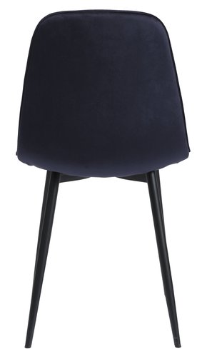 Sandalye BISTRUP kadife koyu mavi/siyah