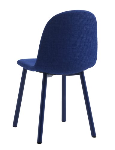 Spisebordsstol EJSTRUP blåt stof/stål