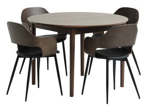 MARSTRAND D110 table dark oak+4 HVIDOVRE chairs darkoak