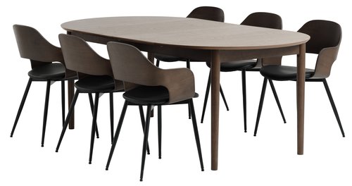 MARSTRAND D110 table dark oak+4 HVIDOVRE chairs darkoak