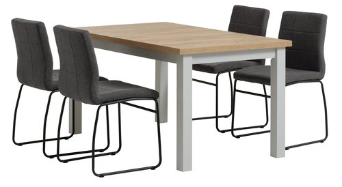 MARKSKEL L150/193 bord grå + 4 HAMMEL stol grå
