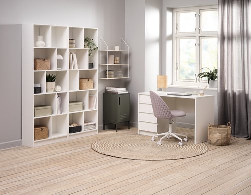 Kancelářská židle KOKKEDAL šedý potah/bílá
