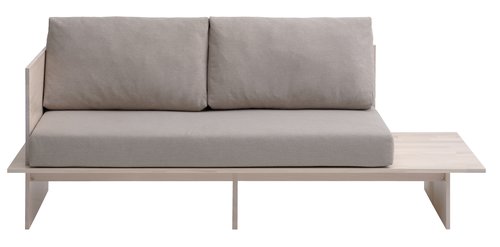 Dnevna sofa SOLLERUP 204x78 masiv. bor/svetlo siva tkanina