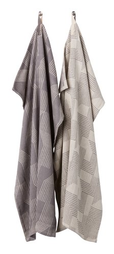 Winkler Strofinaccio Doha In Cotone Riciclato 50x70cm - Nero, Lavabile A 40° Con Passante