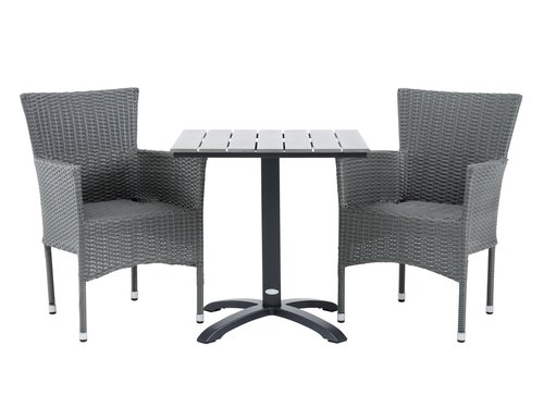 HOBRO P70 pöytä + 2 AIDT tuoli harmaa