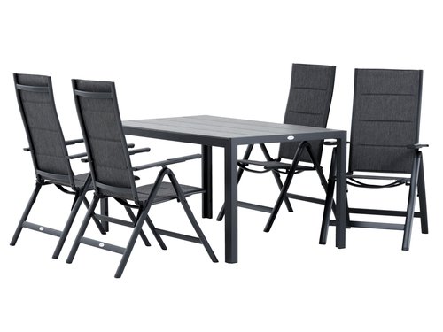 PINDSTRUP L150 table + 4 MYSEN chair grey