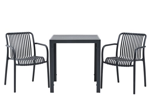 JERSORE L70 Tisch + 2 NABBEN Stuhl schwarz