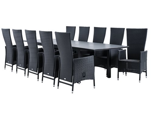 MOSS P214/315 pöytä harmaa + 4 SKIVE tuoli musta