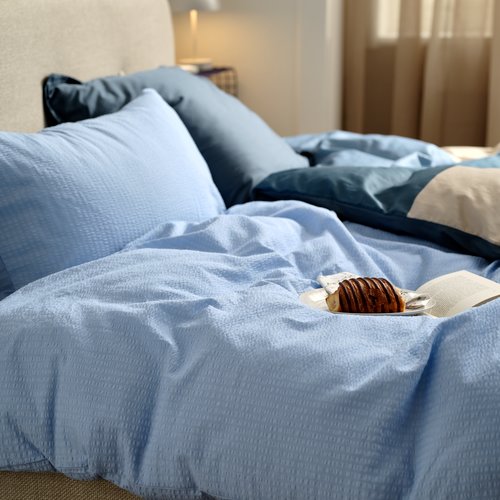 Lenjerie pat+cearșaf TINNE 200x220 bleu