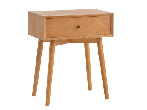 Bedside table HOKKSUND 1 drawer brown