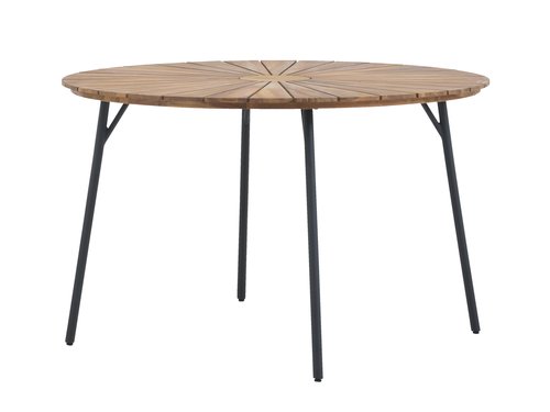 Vrtni stol BASTRUP Ø120 tvrdo drvo/crna