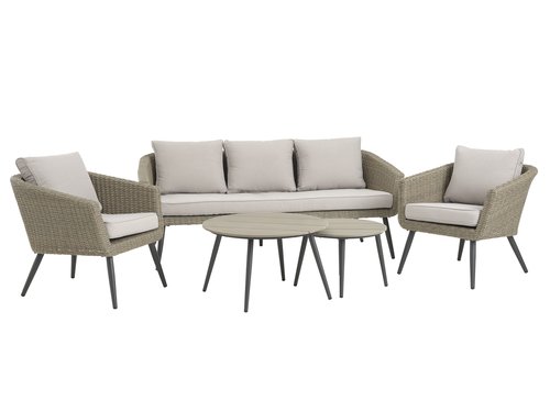 Lounge set VEBBESTRUP 5-seater natural