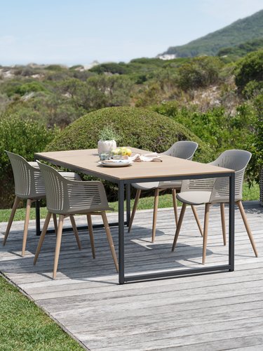DAGSVAD Μ190 τραπέζι φυσικό + 4 VANTORE καρέκλες άμμου