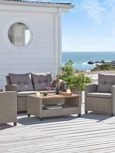 Loungeset VEN 4-persoons naturel