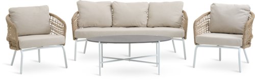 Комплект мебели DYVIG 5 места бързосъхнещ бял
