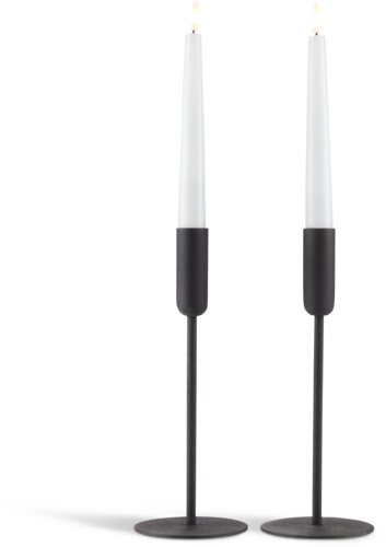 Candela LED Flamme Striscia, Bianca, 25 Cm, Batteria A Cera Set Da 2