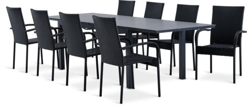 VATTRUP L170/273 bord svart + 4 GUDHJEM stol svart