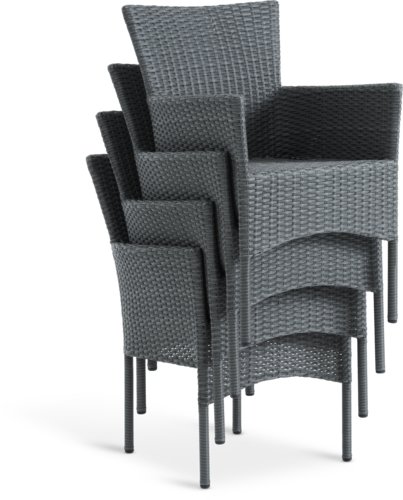 PINDSTRUP D150 stół + 4 AIDT krzesło szary