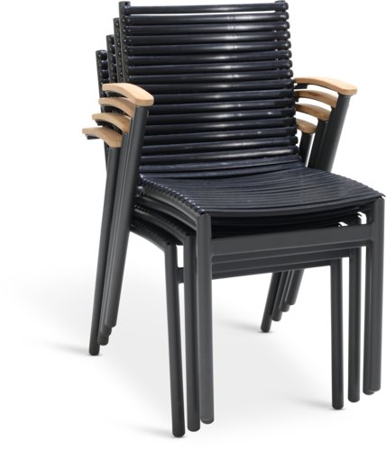 Cadeira empilhável SADBJERG preto