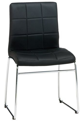 Dining chair HAMMEL black faux leather/chrome
