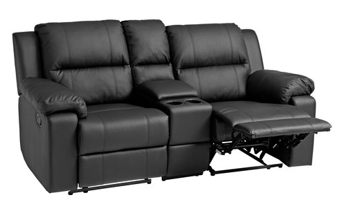 Recliner sofa BATUM svart imitert skinn JYSK Recliner sofa BATUM svart imitert skinn JYSK
