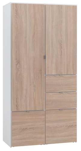 Wardrobe NAUTRUP 100x200 2 doors oak colour/white